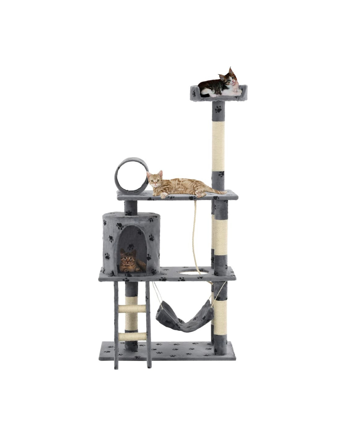 Arbre À Chat Avec Griffoir En Sisal 140 Cm Gris