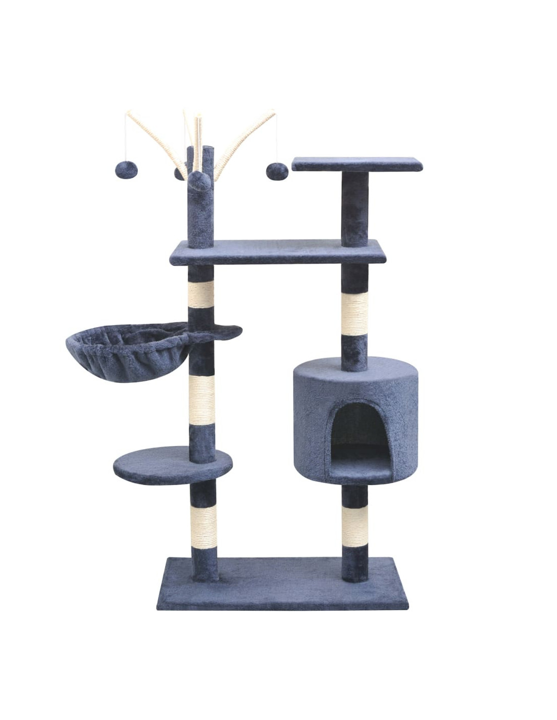 Arbre à Chat avec Griffoirs en Sisal 125 cm Bleu Foncé
