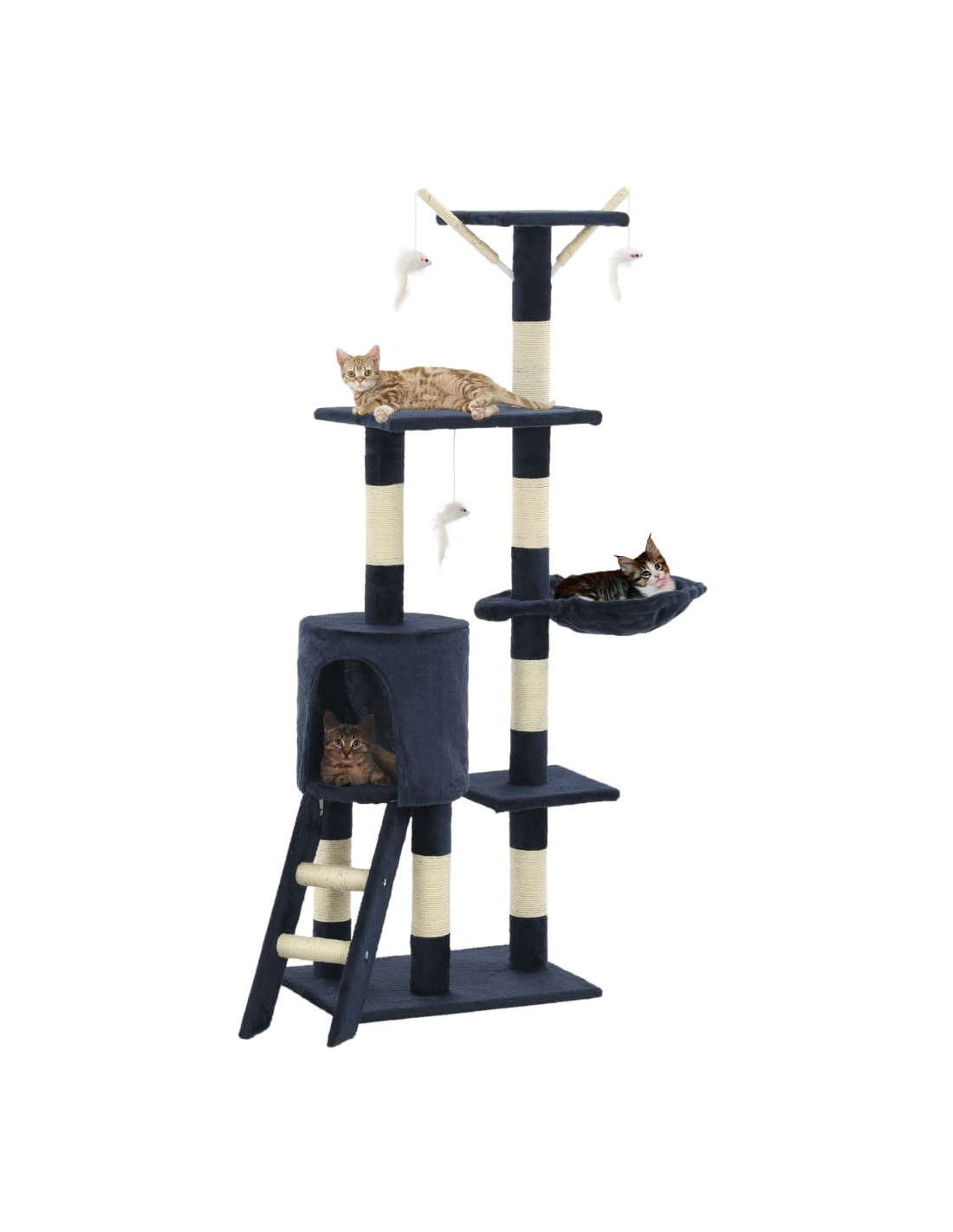 Arbre à Chat avec Griffoirs en Sisal 138 cm Bleu Foncé