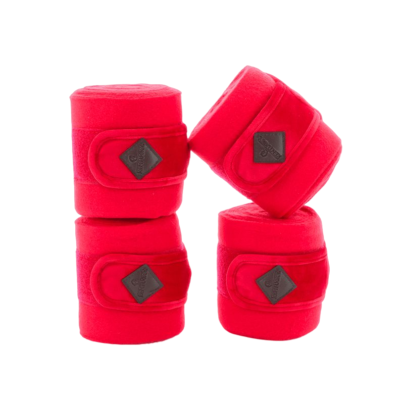 Kentucky Horsewear - Bandes de polo velvet rouge (x4)