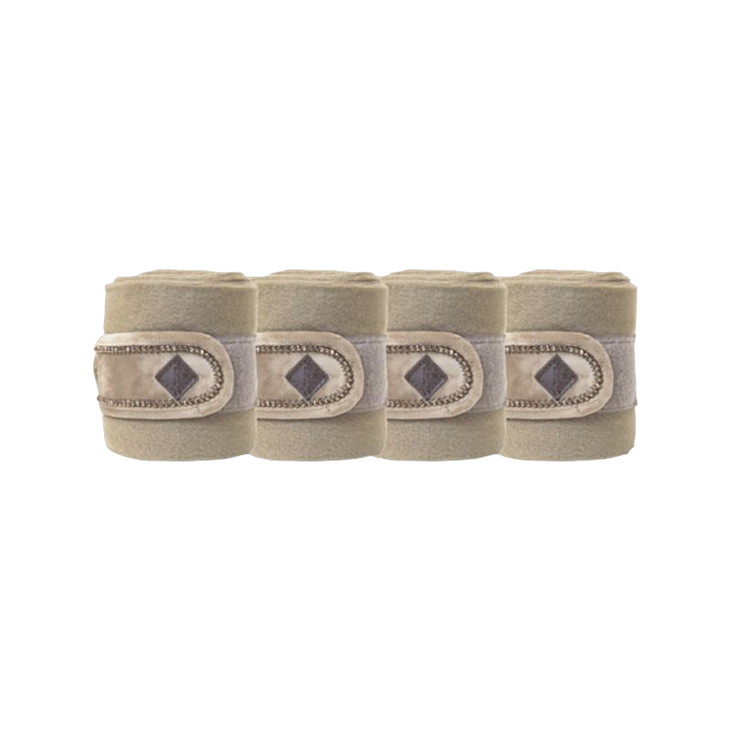 Kentucky Horsewear - Bandes de polo Velvet Pearls beige (x4)
