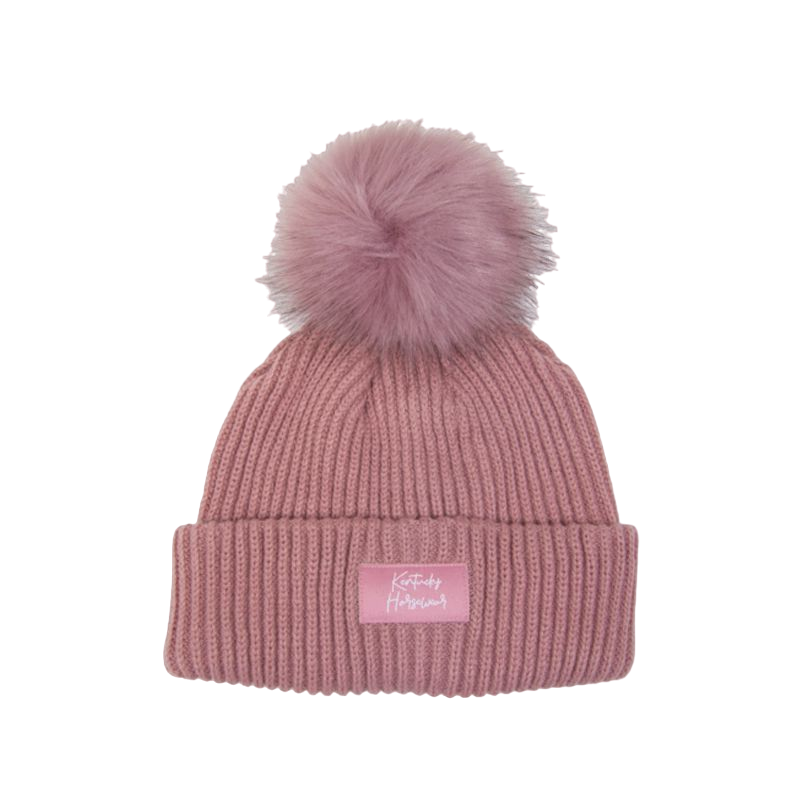 Kentucky Horsewear - Bonnet pompom vieux rose