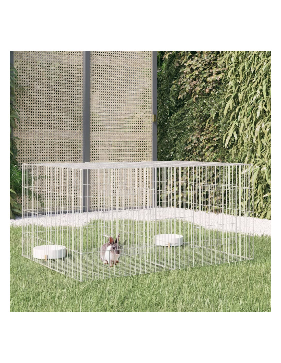 Cage à Lapin 2 Panneaux 110x79x54 cm Fer Galvanisé