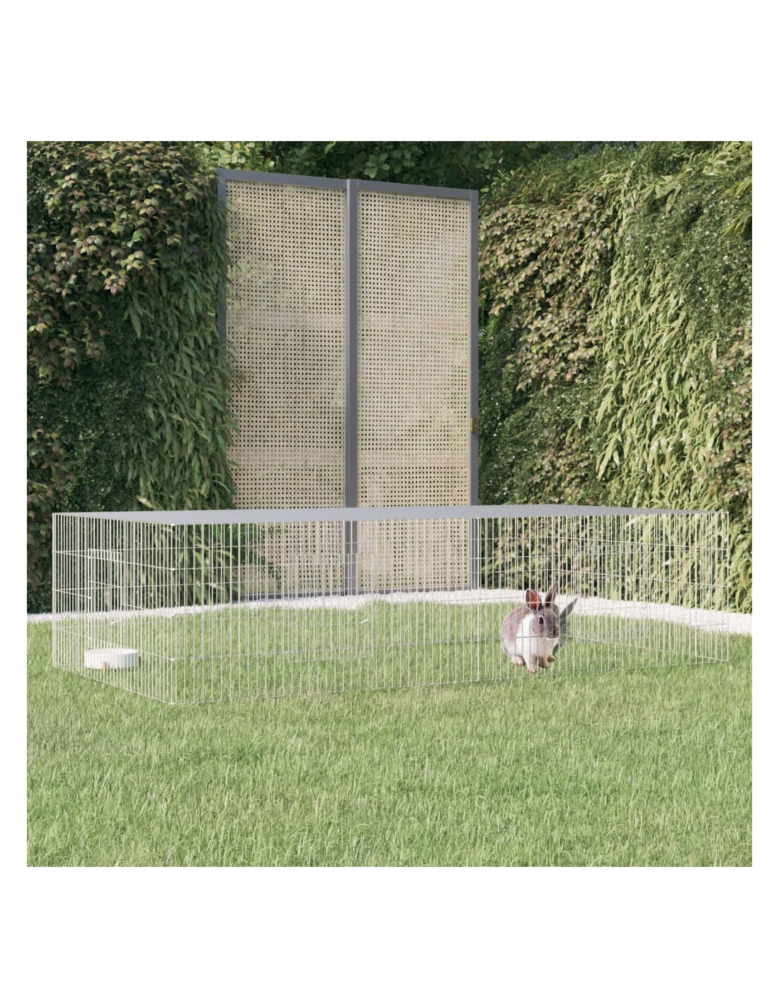 Cage à Lapin 2 Panneaux 220x110x55 cm Fer Galvanisé