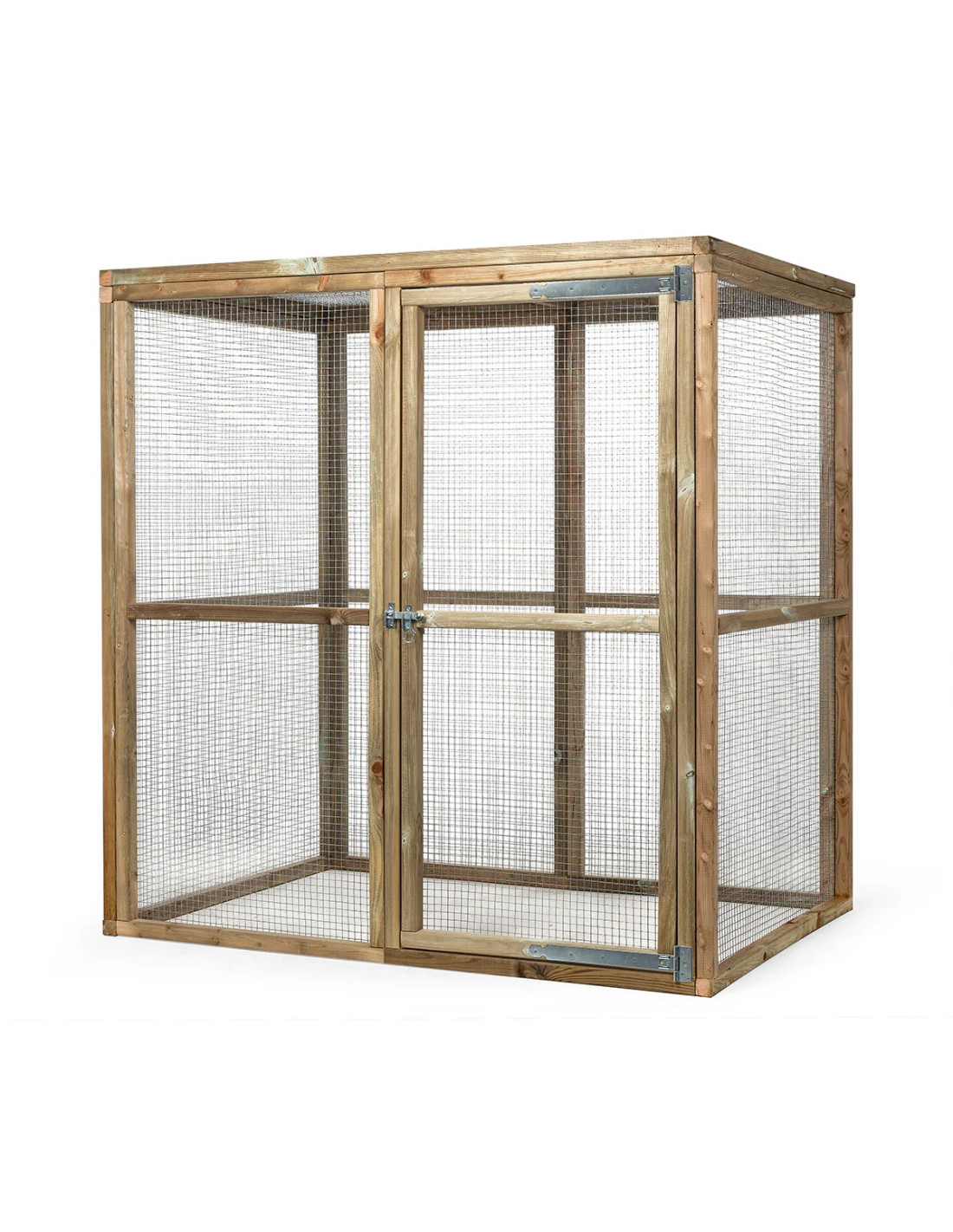 Chatière en Maille Enclos Chat en Pin Massif 179x121x183 cm
