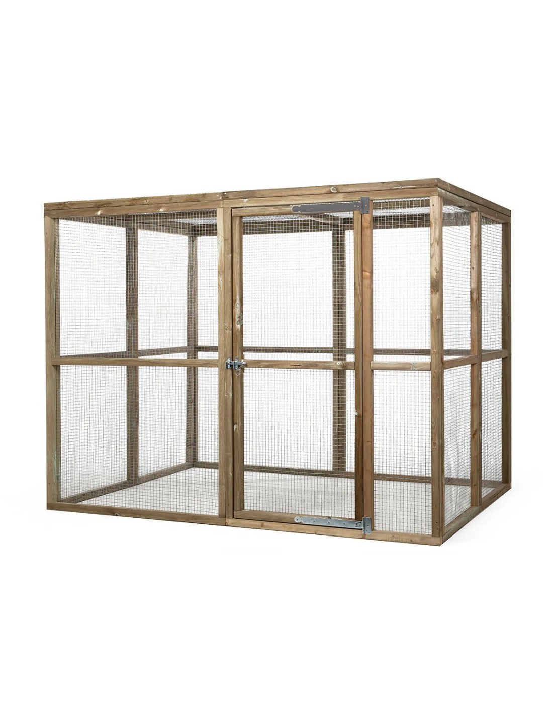 Chatière en Maille Enclos Chat en Pin Massif 242x179x183 cm