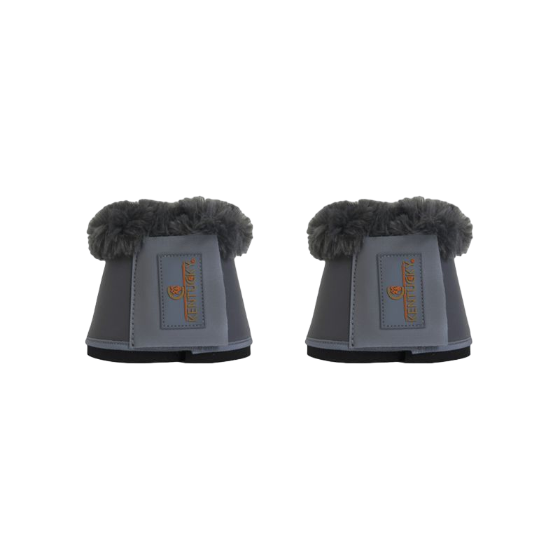 Kentucky Horsewear - Cloches chevaux cuir et mouton gris/ gris