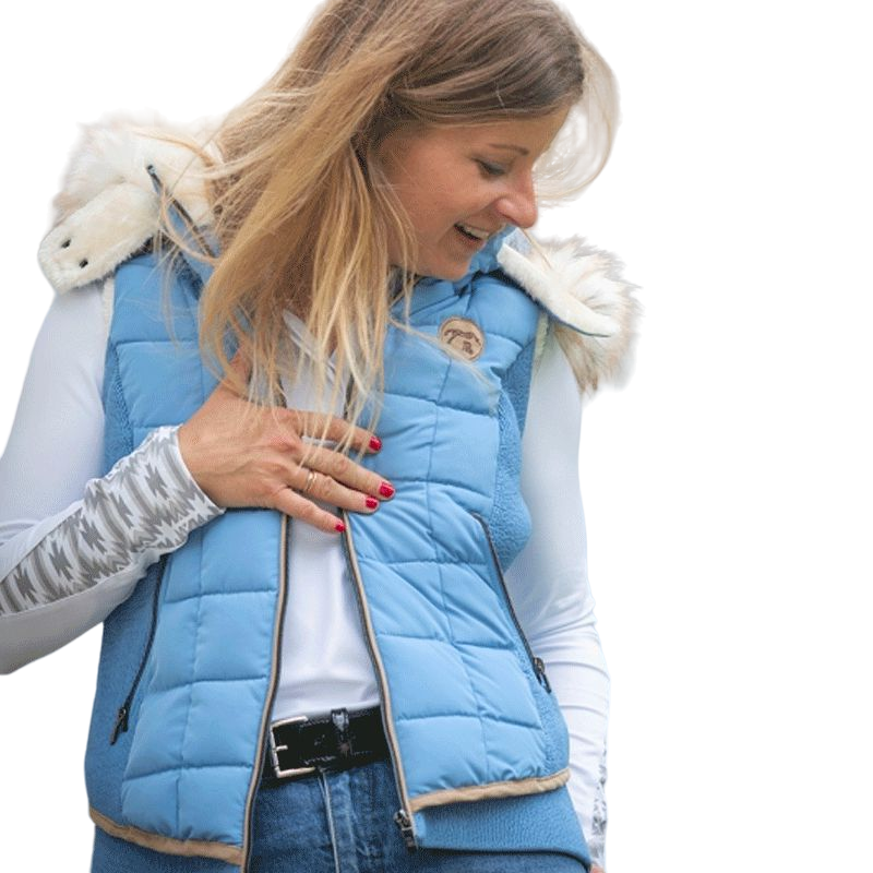 Pénélope - Doudoune sans manches femme Roger bleu artic