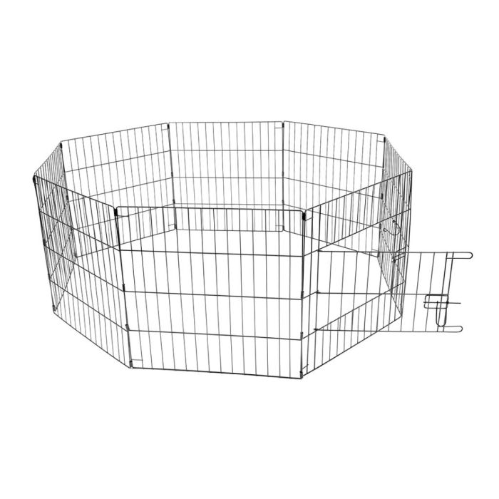 Duvo+ Parc à Chiots avec Porte, Filet et Crochets 150x60x60cm