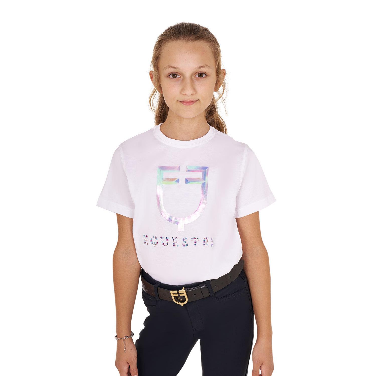 T-shirt coton fille Multicolor Logo