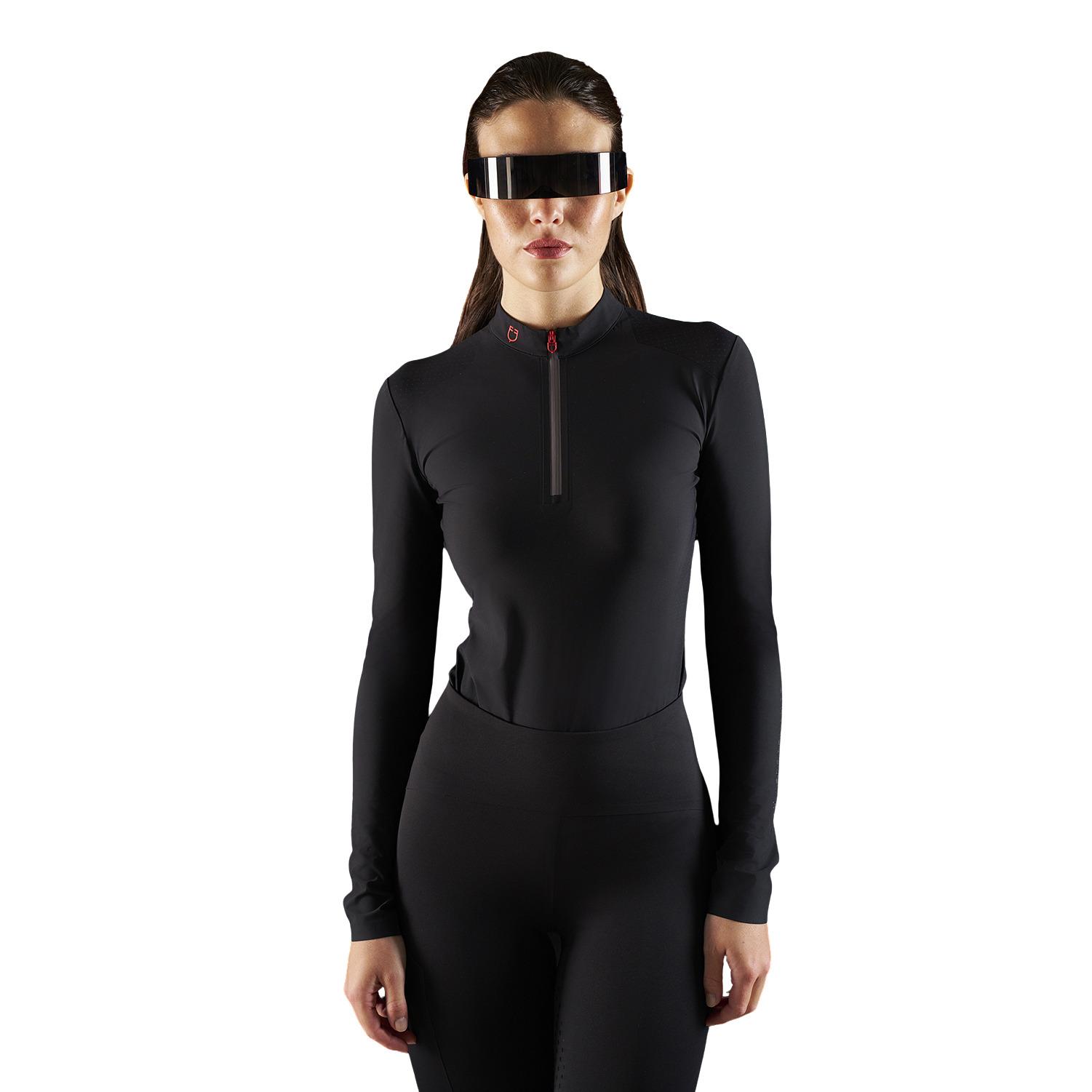 Polo d'équitation d'entraînement manches longues femme Ridertechnology