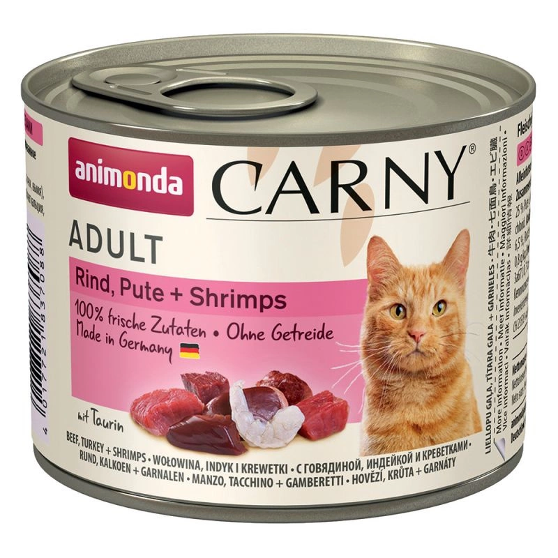 Animonda Chat Carny Adulte bœuf, dinde, crevettes 400gx 10