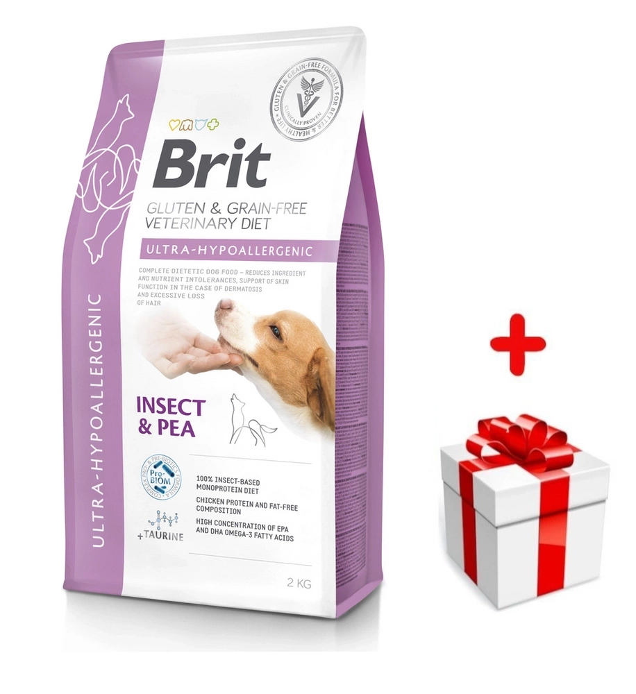 BRIT GF Veterinary Diets Dog Ultra-Hypoallergenic Insect 2kg+Surprise