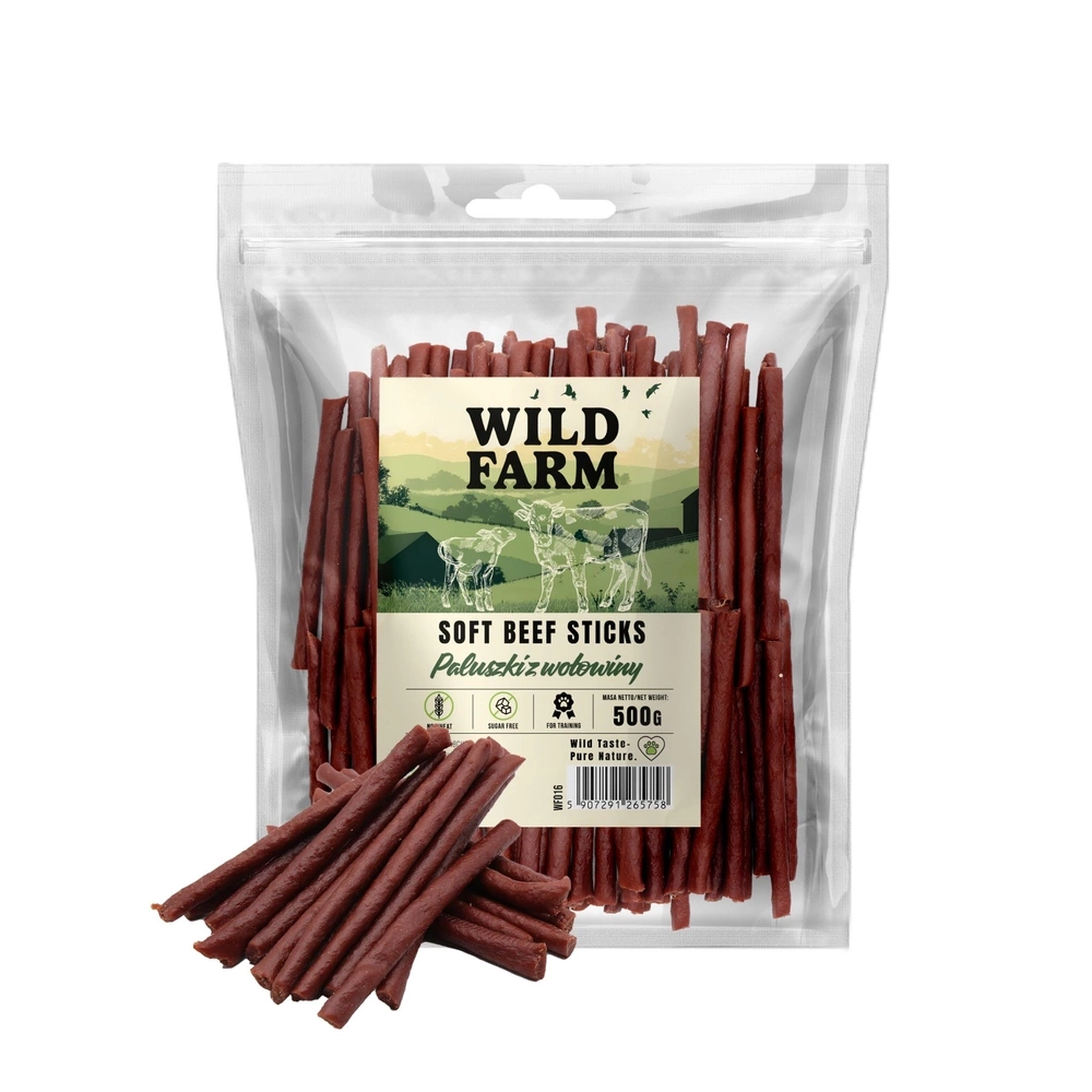 Bâtonnets de bœuf WILD FARM 500 g, friandises pour chien