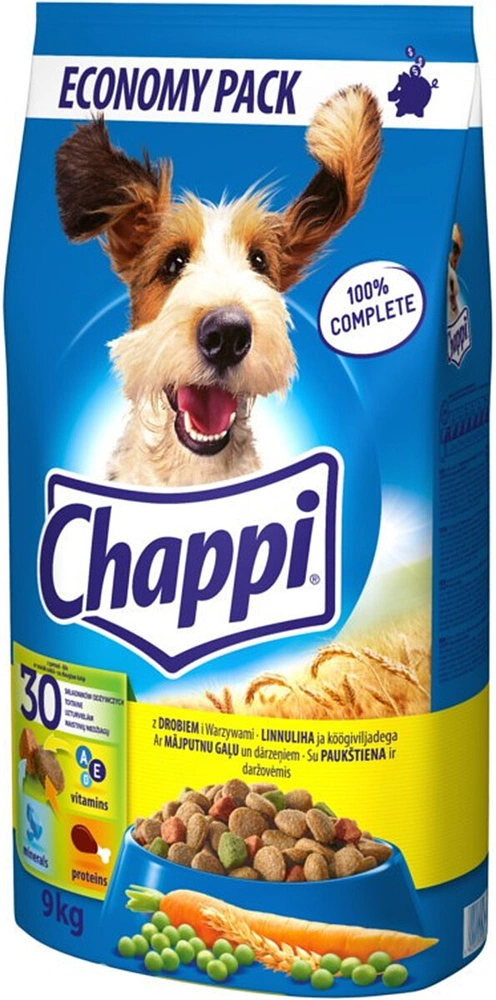 CHAPPI 9kg - Croquettes pour chien à la volaille et aux légumes