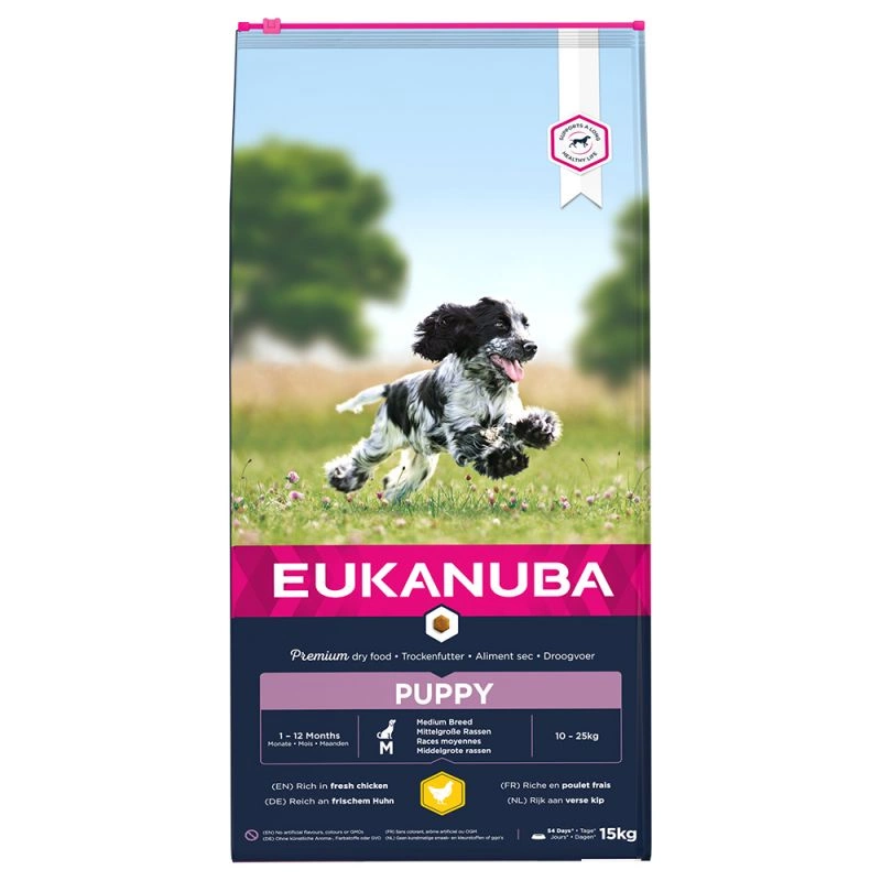 Eukanuba Puppy&Junior Medium Breed 15kg+Surprise gratuite pour votre chien