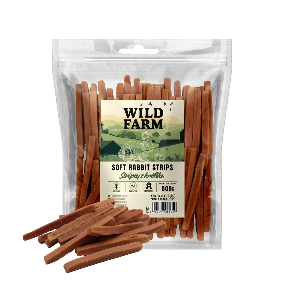Friandises pour chien WILD FARM Rabbit Strips 500 g
