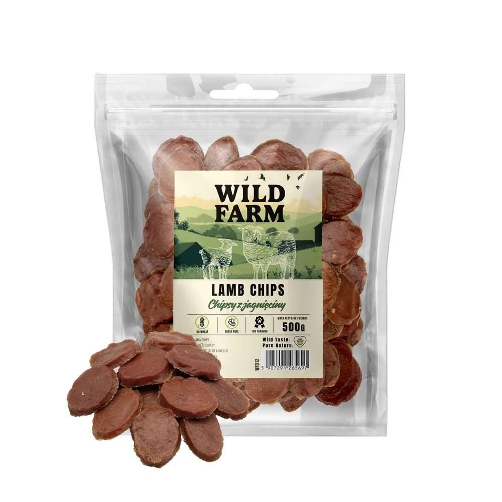 Friandises pour chien WILD FARM, chips d'agneau 500 g