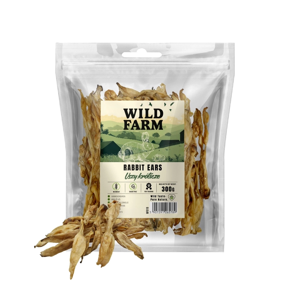 Friandises pour chien WILD FARM oreilles de lapin 300 g