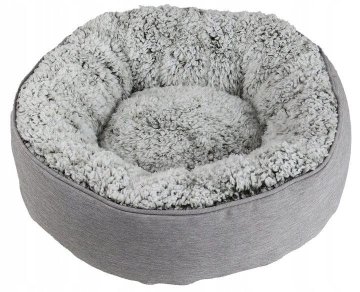 Panier pour chien gris S ovale PLUSHY 50x50x13cm