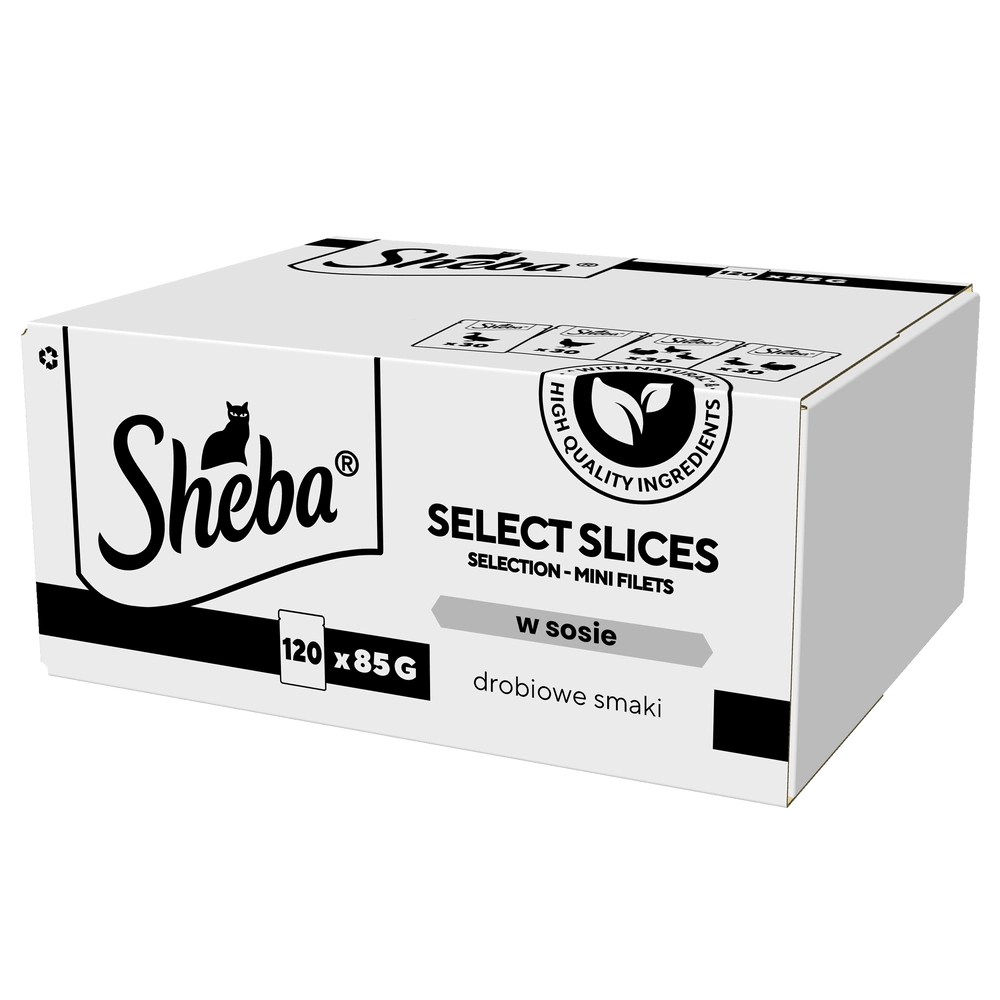 SHEBA Selection Select Slices Saveurs Volaille sachets 120x85 g - aliment humide complet pour chats adultes, en sauce