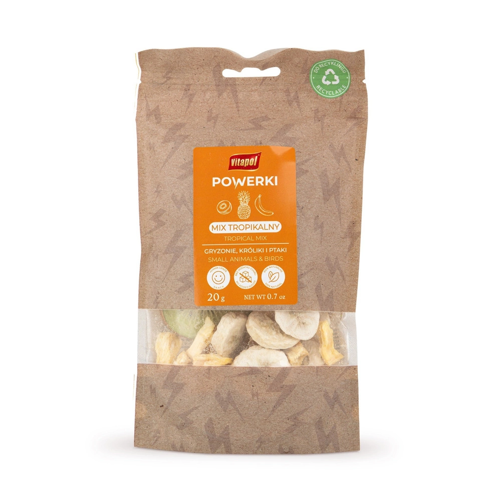 VITAPOL Powerki Mélange lyophilisé tropical pour rongeurs, lapins et oiseaux exotiques 20 g