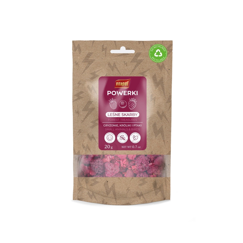 VITAPOL Powerki Trésors de la forêt pour rongeurs, lapins et oiseaux exotiques 20 g