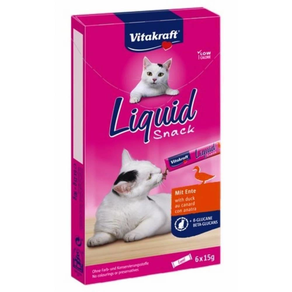 Vitakraft Cat Liquid-Snack au canard 6x15g