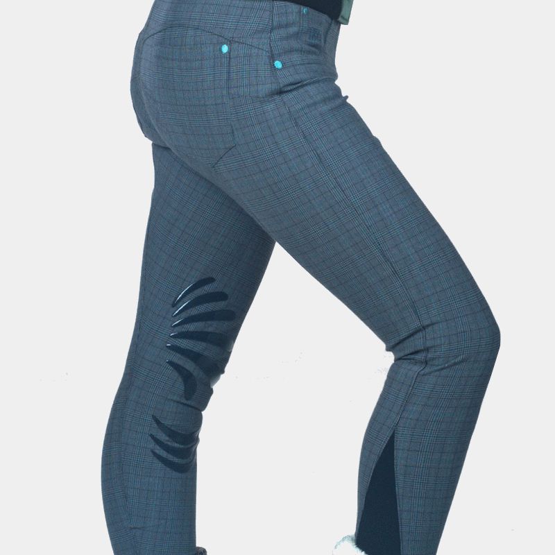 Flags & Cup - Pantalon d'équitation femme Checks Gris