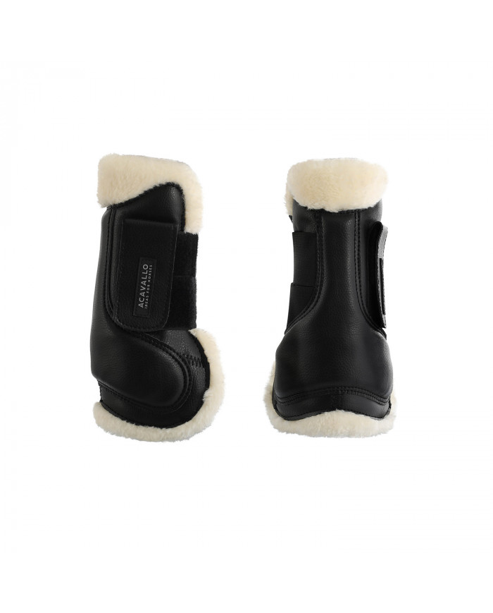 Protège-tendons en cuir écologique F double fermeture velcro