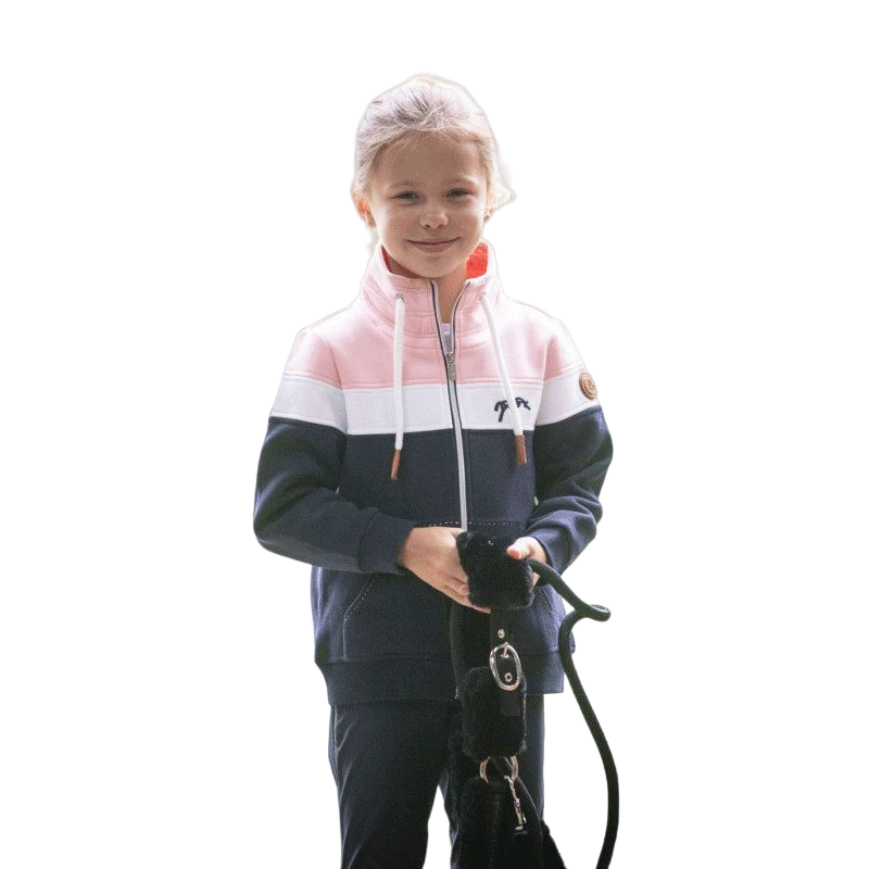 Eden by Pénélope - Sweat zippé enfant Native marine/ rose