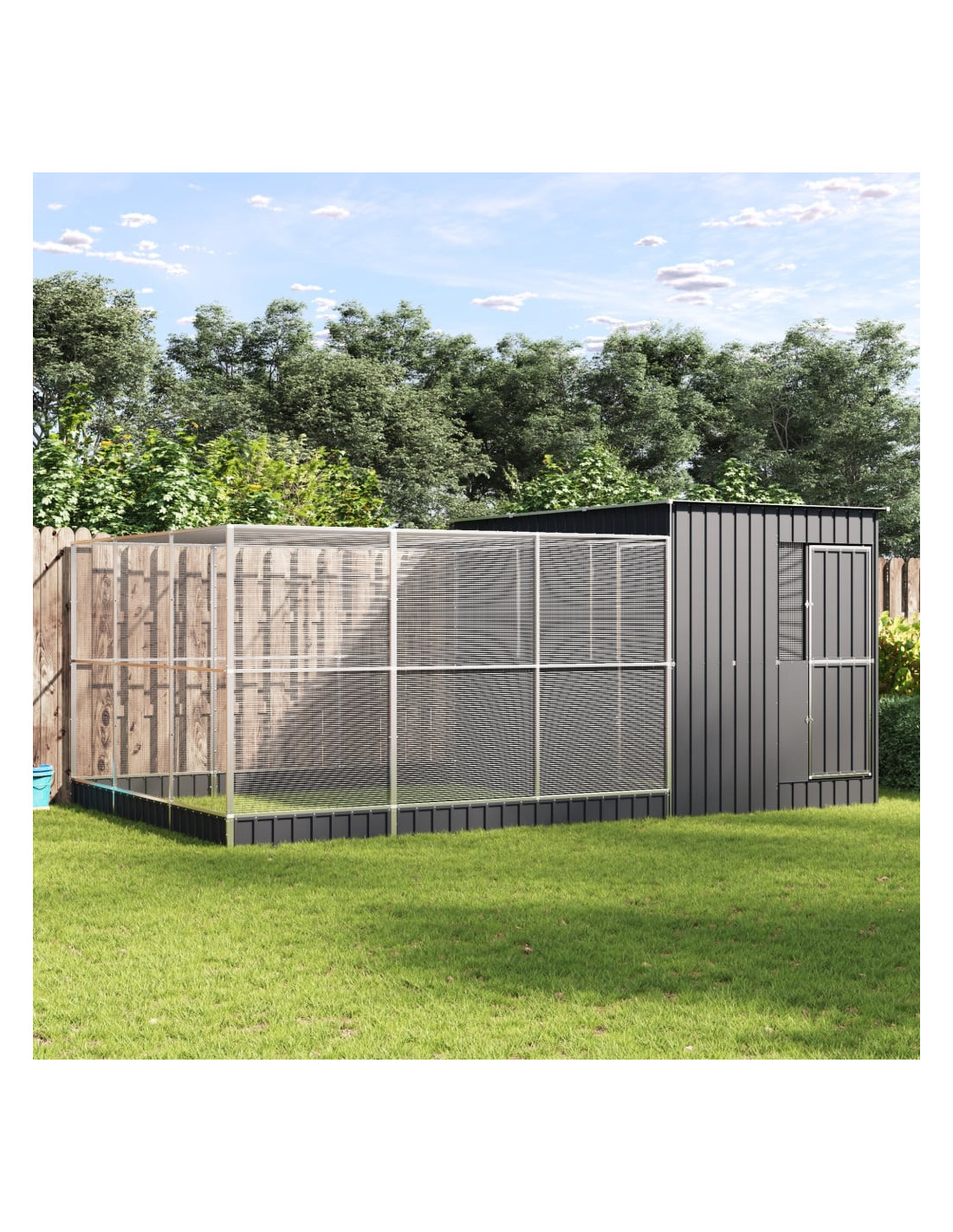 taille-1-voliere-de-jardin-en-acier-galvanise-avec-abri-voliere-metal.jpg (Taille 1) Volière de Jardin en Acier Galvanisé avec Abri Volière Métal