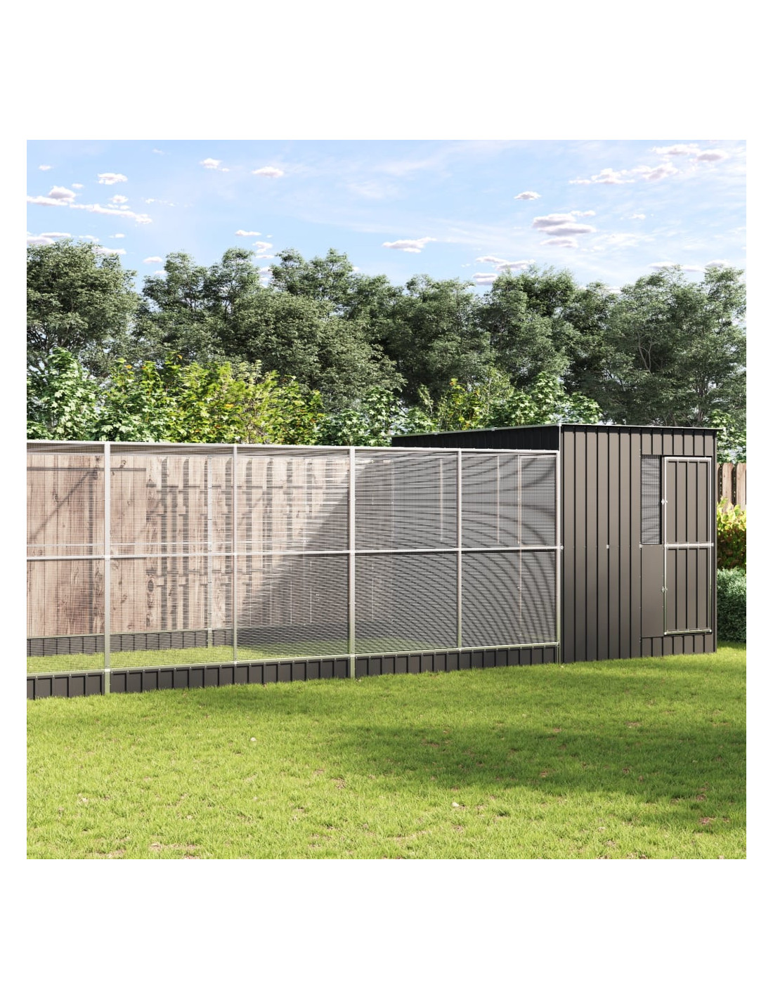 taille-2-voliere-de-jardin-en-acier-galvanise-avec-abri-voliere-metal.jpg (Taille 2) Volière de Jardin en Acier Galvanisé avec Abri Volière Métal