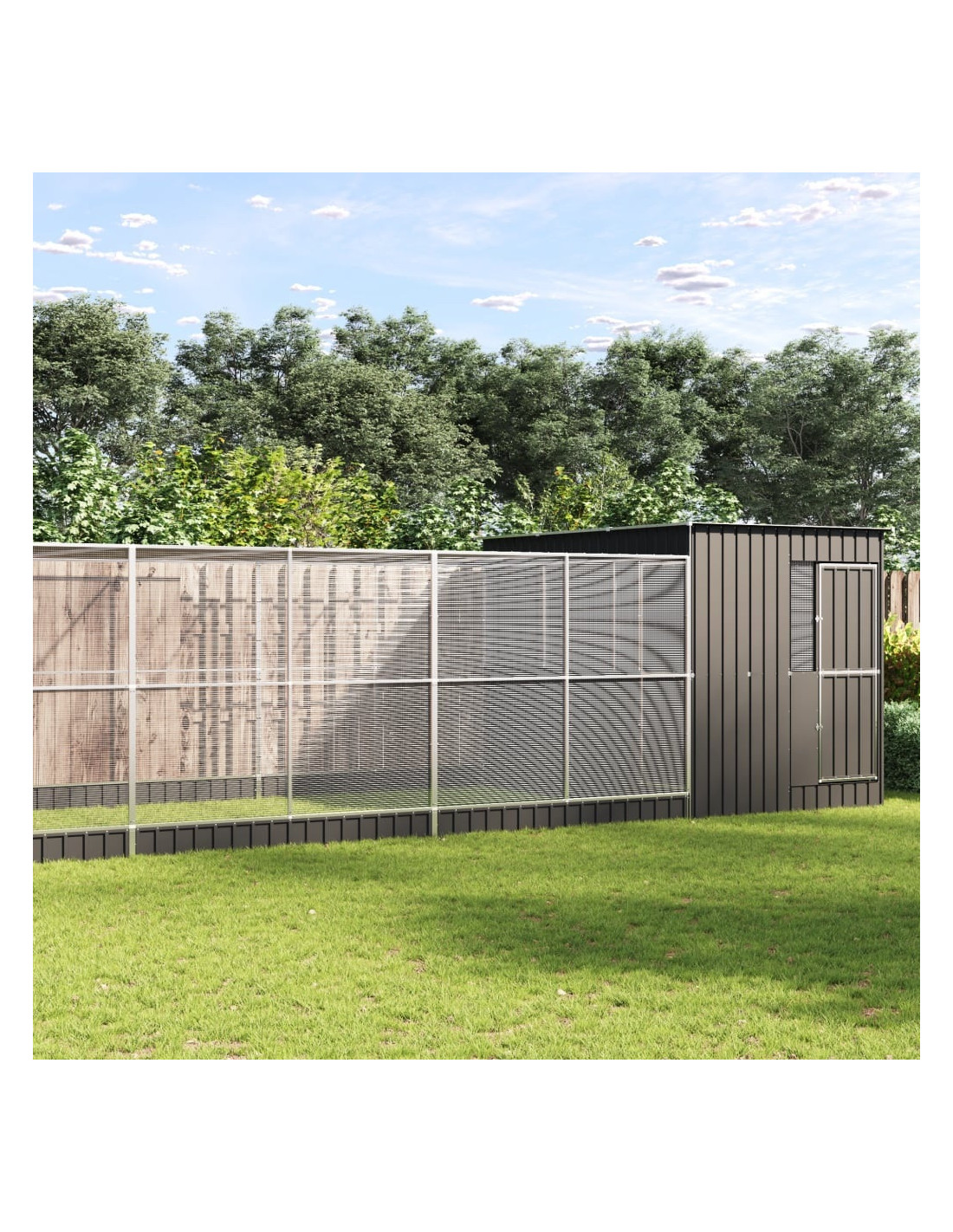 taille-4-voliere-de-jardin-en-acier-galvanise-avec-abri-voliere-metal.jpg (Taille 4) Volière de Jardin en Acier Galvanisé avec Abri Volière Métal