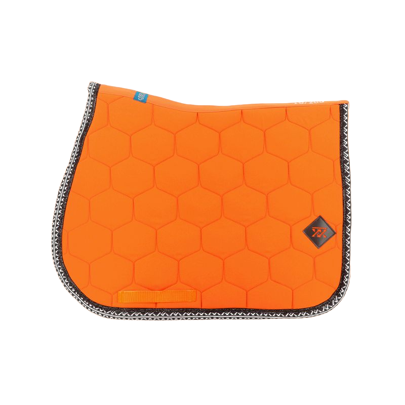Oxxer - Tapis de selle Monogramme orange/ noir