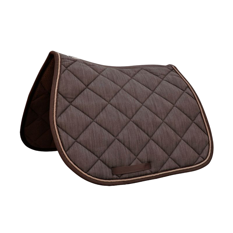 Privilège Equitation - Tapis de selle Palm Beach chinés choco/beige/choco