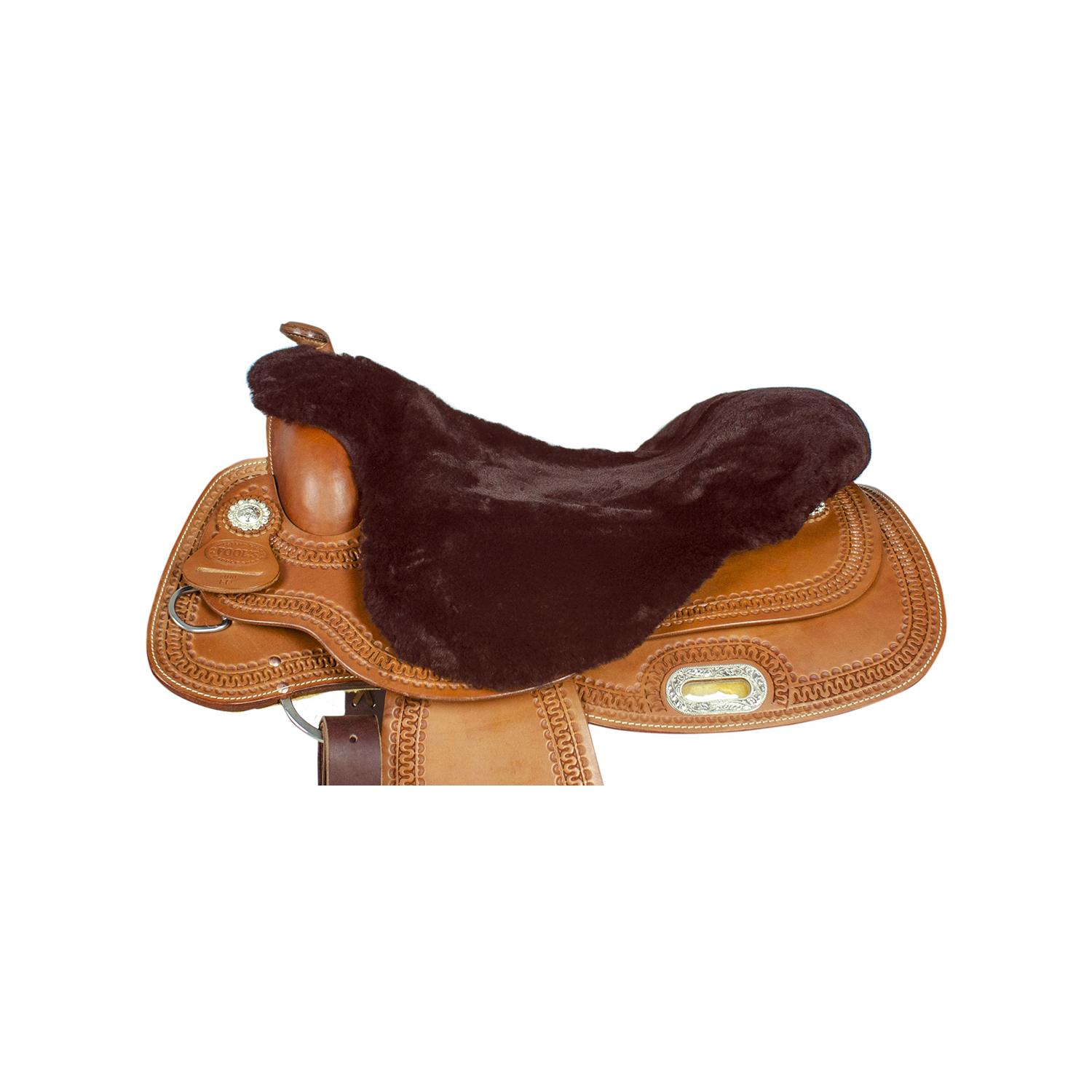 Housse de selle pour cheval en peau de mouton