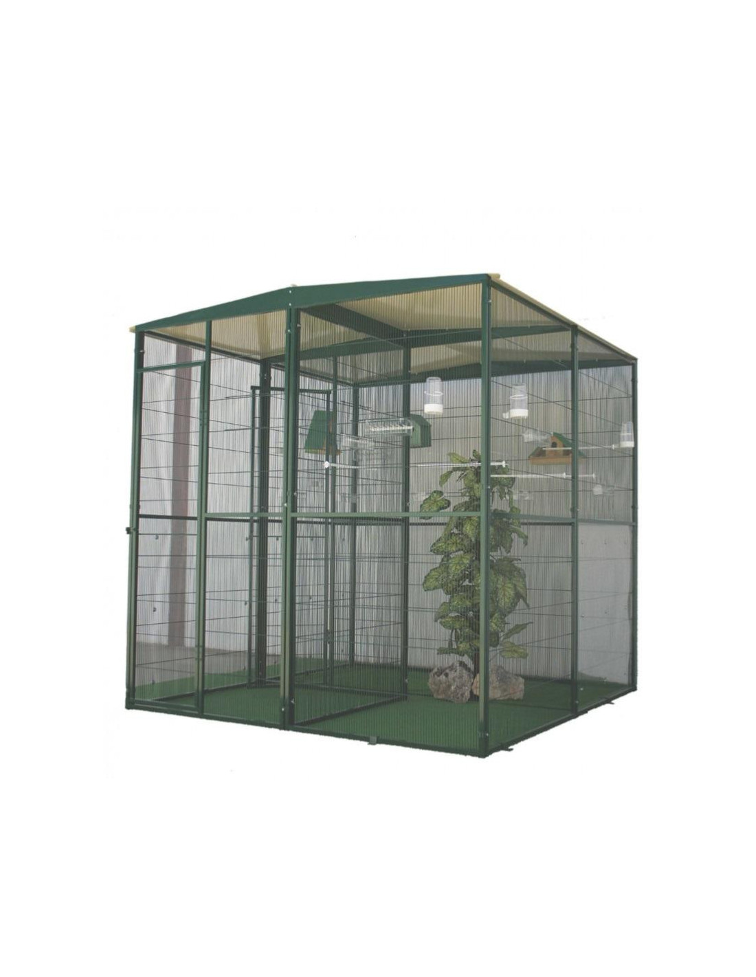 Volière Intérieure 2x2x2 m avec SAS Volière Maille Soudée Robuste