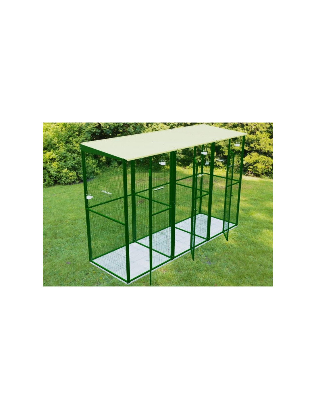 Volière Intérieure 3x1x2 m Séparé en Trois, Volière Maille Soudée Robuste