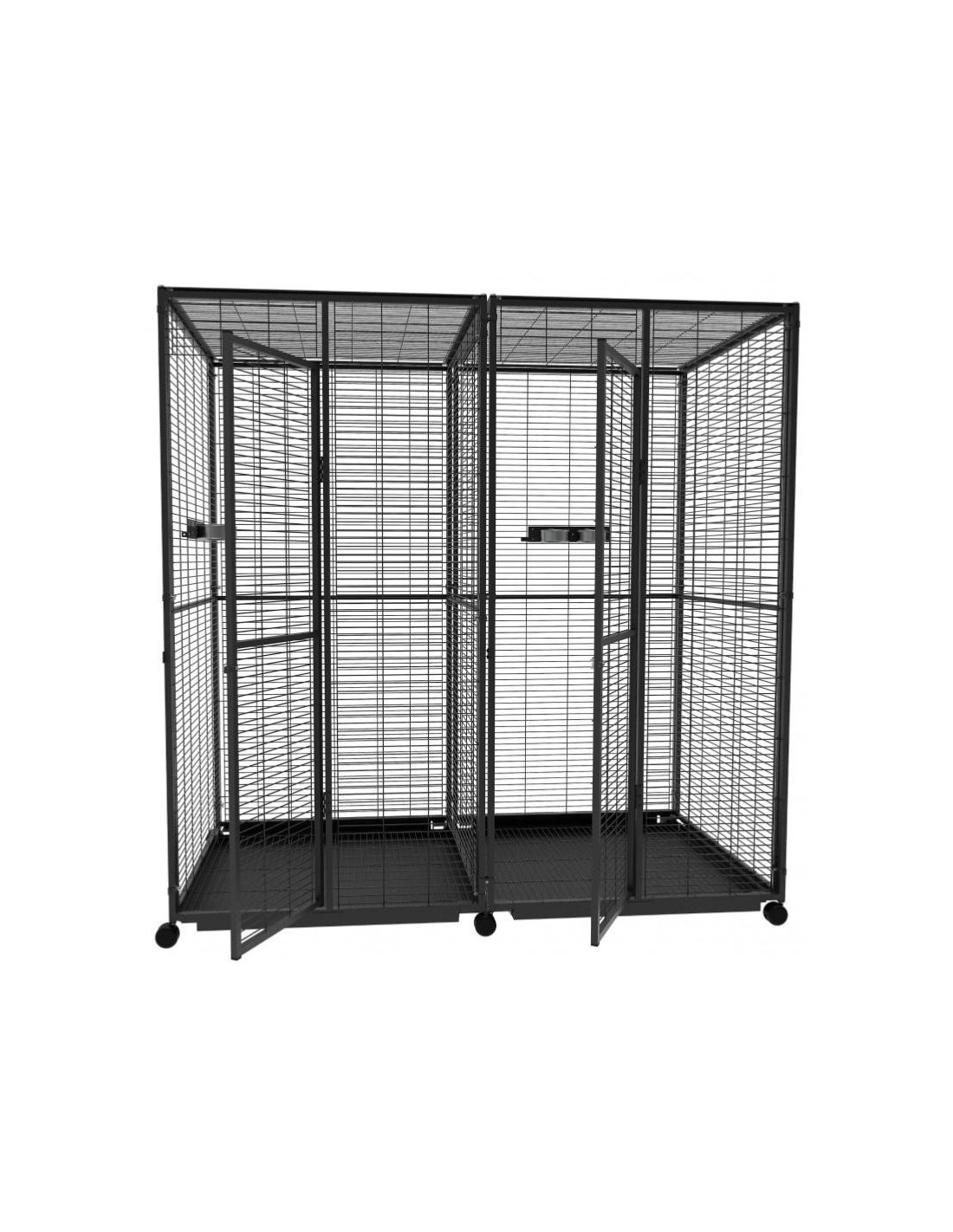 Volière Intérieure Double 2x1x2 m Pour Perroquet Maille Soudée Robuste