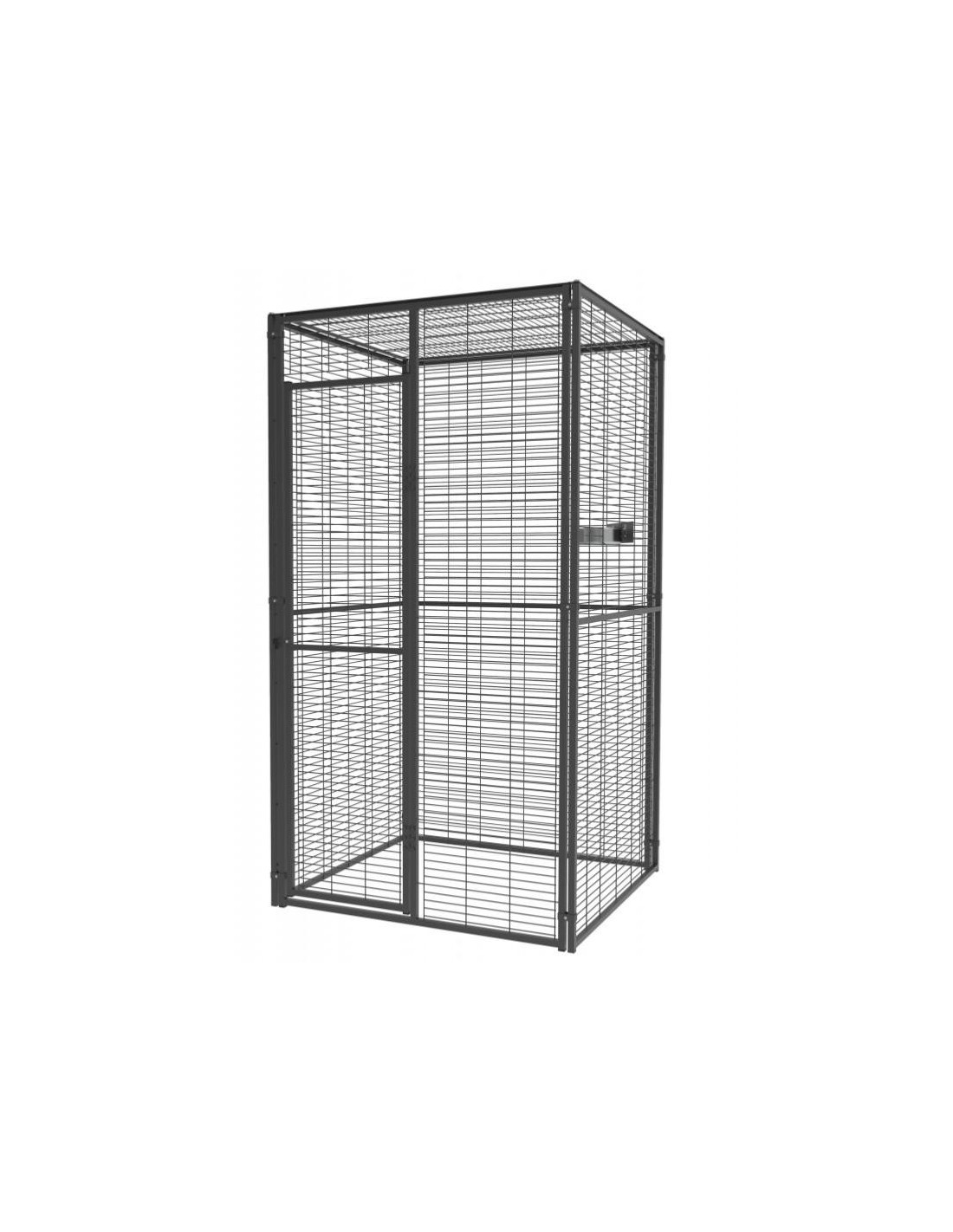 Volière Intérieure Panoramique 1x1x2 m Toit Maille pour Perroquet Volière Maille Soudée Robuste