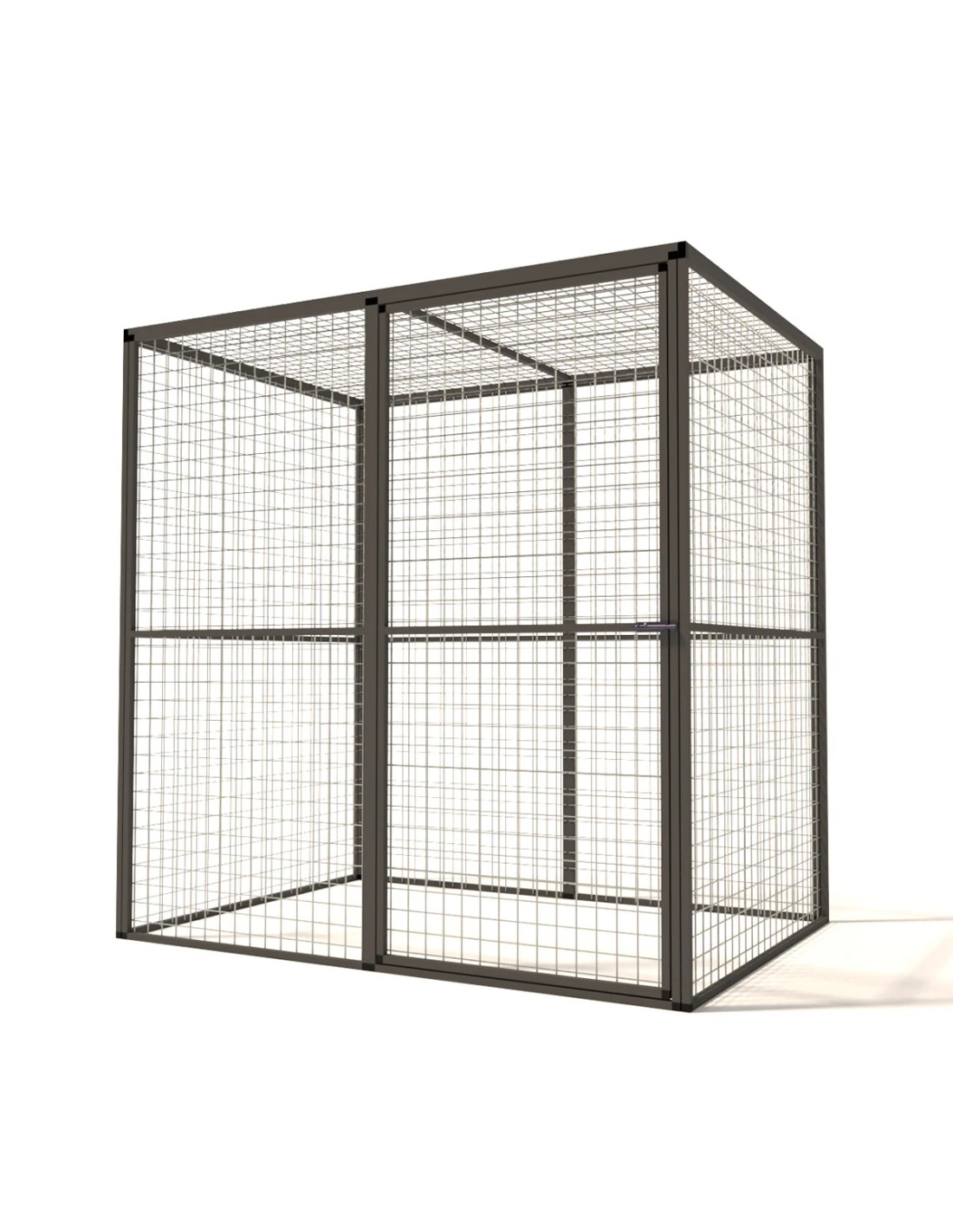 Volière Intérieure Volière Extérieure Aluminium Anthracite 176 x 121 x 178 cm Maille 19 x 19 x 1,45 mm Porte Devant