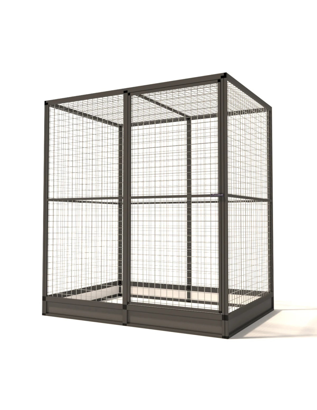 Volière Intérieure Volière Extérieure Aluminium Anthracite 176 x 121 x 193 cm Maille 50 x 50 x 3 mm avec Plinthes