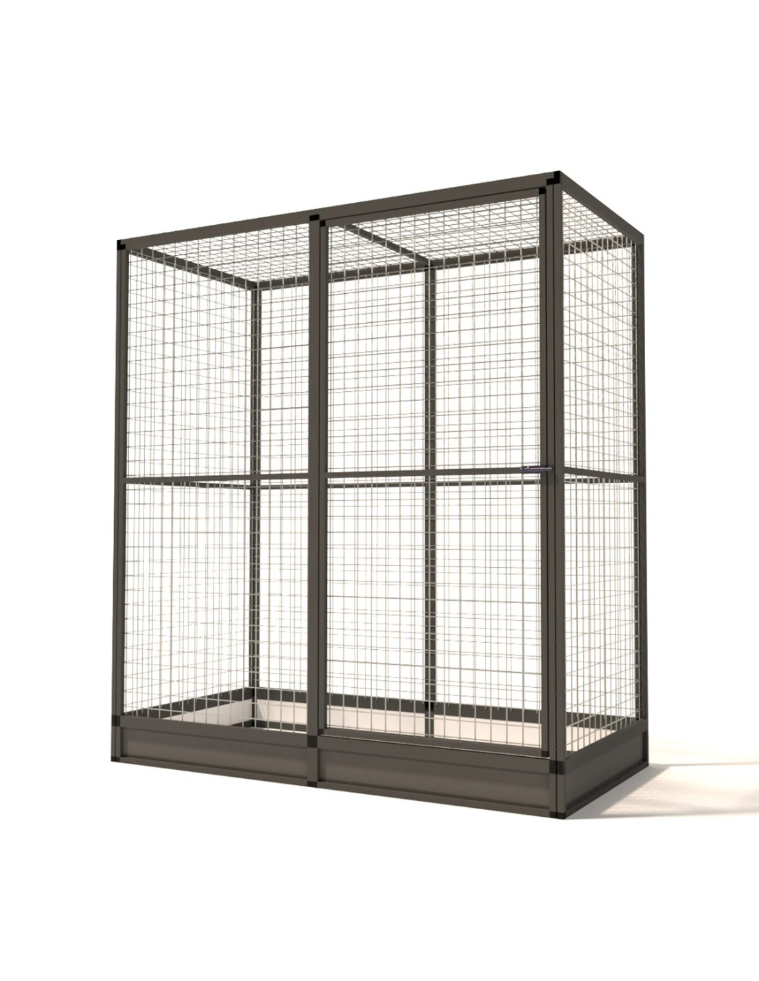 Volière Intérieure Volière Extérieure Aluminium Anthracite 176 x 86 x 193 cm Maille 19 x 19 x 1,45 mm avec Plinthes