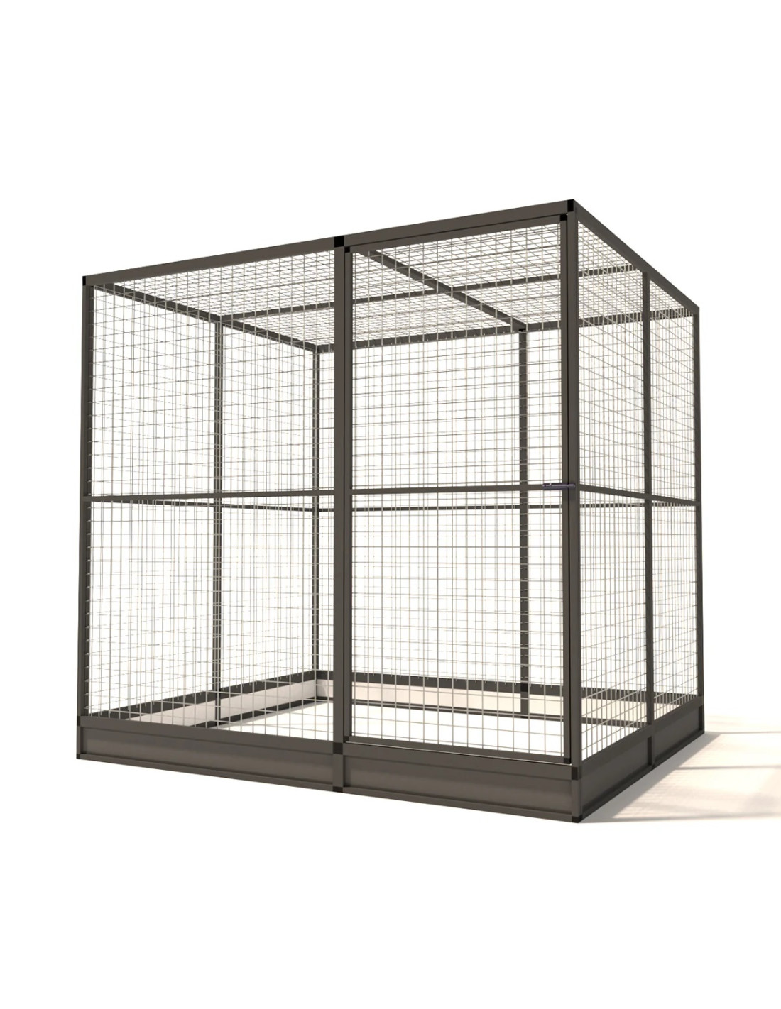 Volière Intérieure Volière Extérieure Aluminium Anthracite 207 x 176 x 193 cm Maille 19 x 19 x 1,45 mm avec Plinthes