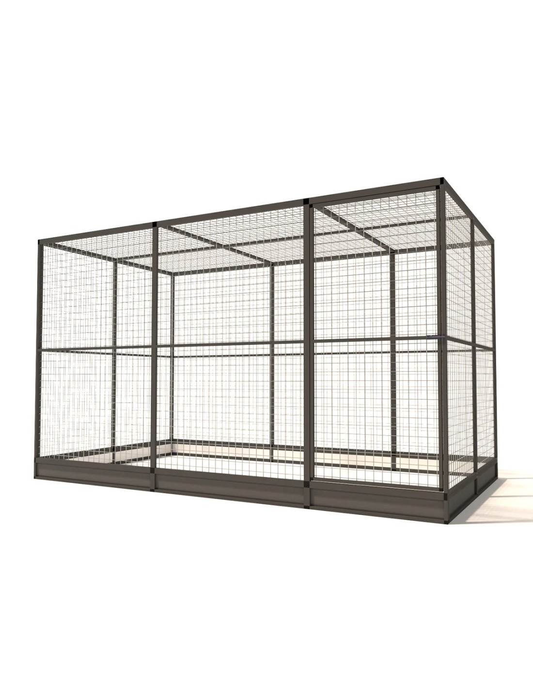Volière Intérieure Volière Extérieure Aluminium Anthracite 328 x 176 x 193 cm Maille 50 x 50 x 3 mm avec Plinthes