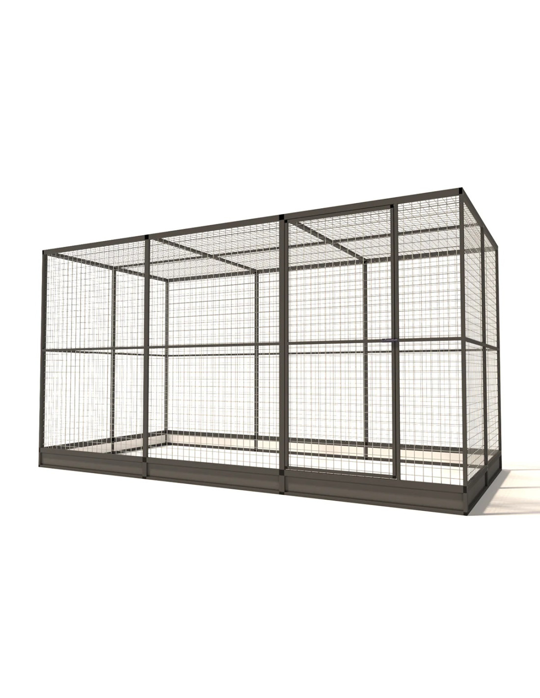 Volière Intérieure Volière Extérieure Aluminium Anthracite 363 x 176 x 193 cm Maille 19 x 19 x 1,45 mm avec Plinthes