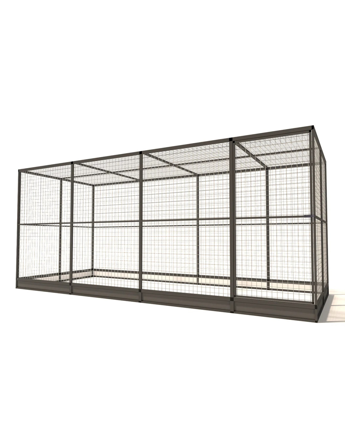Volière Intérieure Volière Extérieure Aluminium Anthracite 449 x 176 x 193 cm Maille 19 x 19 x 1,45 mm avec Plinthes