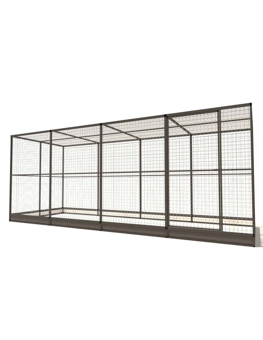 Volière Intérieure Volière Extérieure Aluminium Anthracite 484 x 176 x 193 cm Maille 19 x 19 x 1,45 mm avec Plinthes