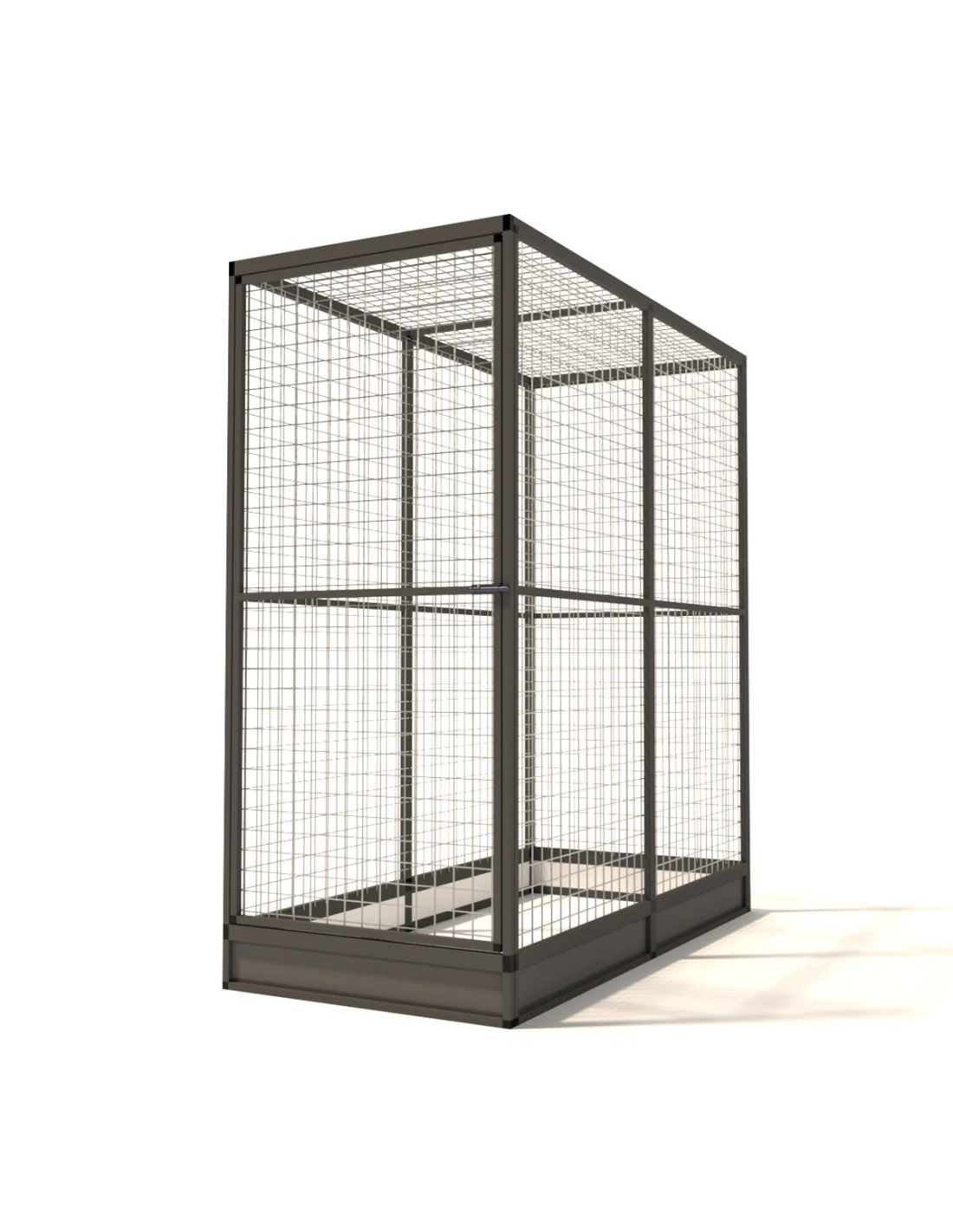 Volière Intérieure Volière Extérieure Aluminium Anthracite 86 x 176 x 193 cm Maille 19 x 19 x 1,45 mm avec Plinthes
